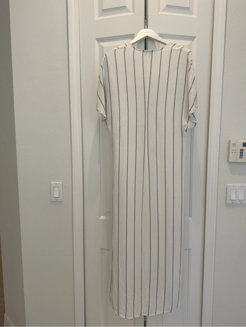 Show Me Your MuMu White Striped V-Neck Knot-Front Coverup